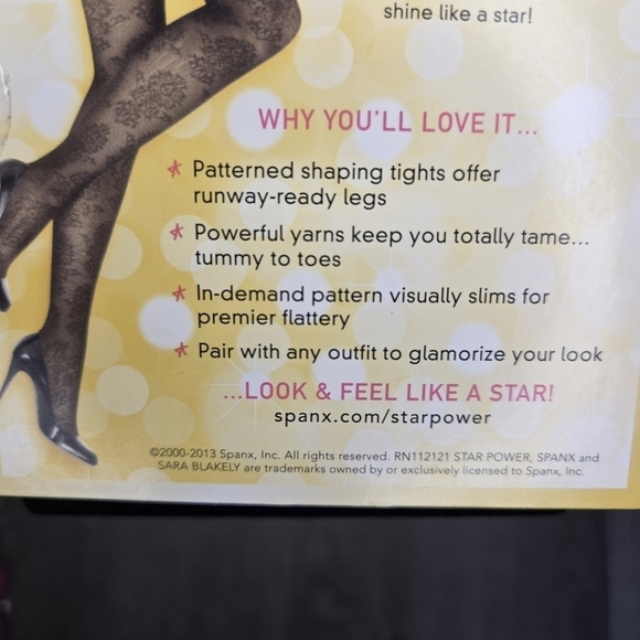 Spanx Star Power Center-Stage Patterned Shaping Tights Medallion Size B New - Picture 6 of 8